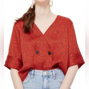 TOPSHOP ANIMAL PRINT TOP